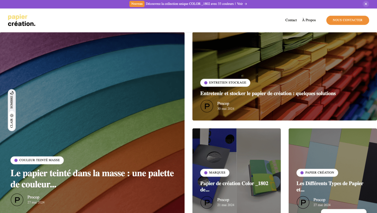 Site Blog papier Création