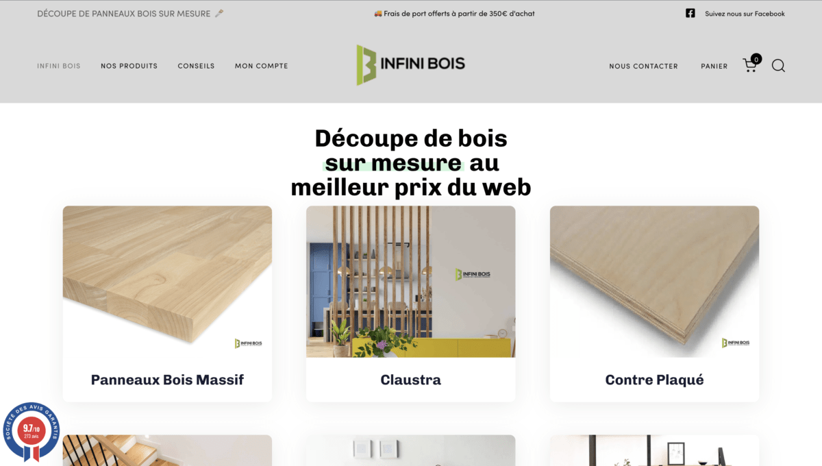 Site boutique Infini Bois